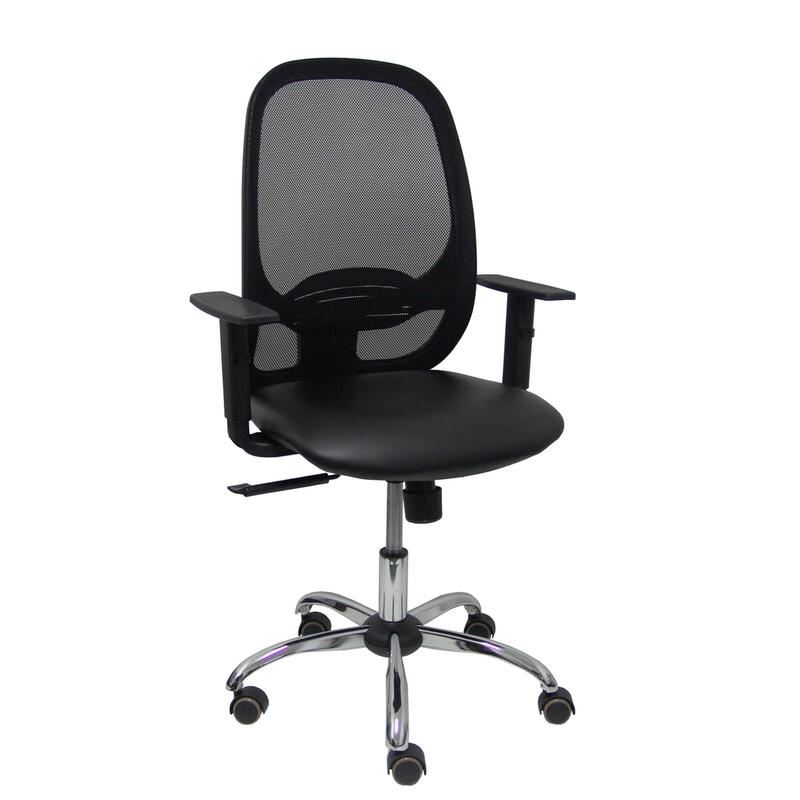 silla-cilanco-negra-malla-negra-asiento-similpiel