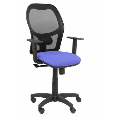 silla-alocen-malla-negra-asiento-bali-azul-brazos