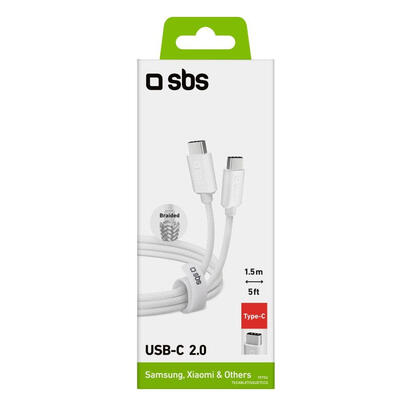 sbs-tecabletissuetccg-cable-usb-15-m-usb-20-usb-c-blanco