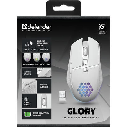 raton-defender-gm-514-gloria-optica-rf-rgb-3200dpi-7p-blanco