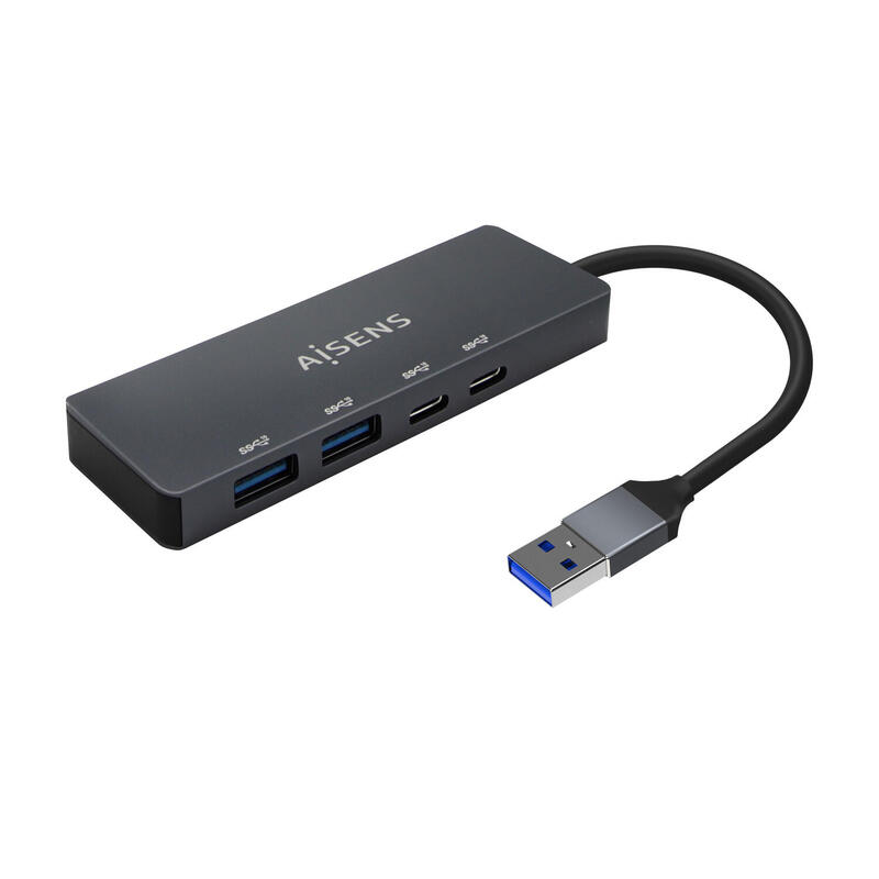 aisens-hub-usb-32-gen1-5g-usb-a-usb-am-2xusb-ch-2xusb-ah-15cm-gris