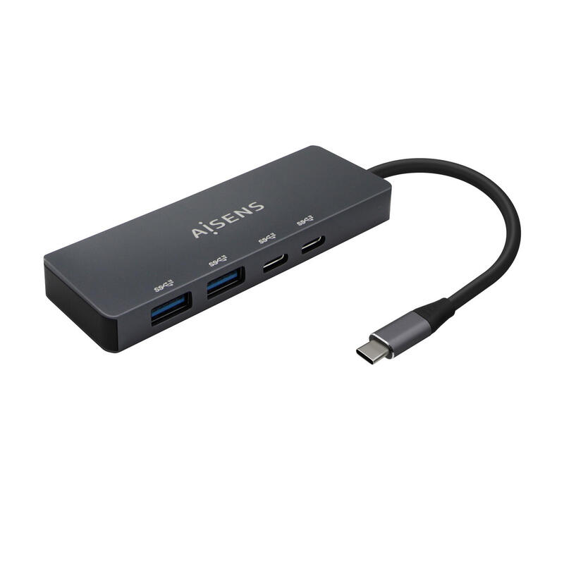 aisens-hub-usb-32-gen1-5g-usb-c-usb-cm-2xusb-ch-2xusb-ah-15cm-color-gris