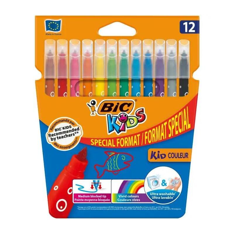 bic-kids-couleur-pack-de-12-rotuladores-punta-mediana-lavable-colores-surtidos