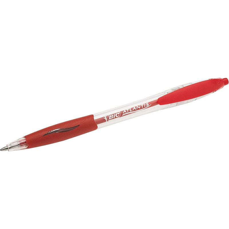 pack-de-12-unidades-bic-atlantis-classic-boligrafo-retractil-punta-de-1mm-cuerpo-transparente-con-grip-color-rojo