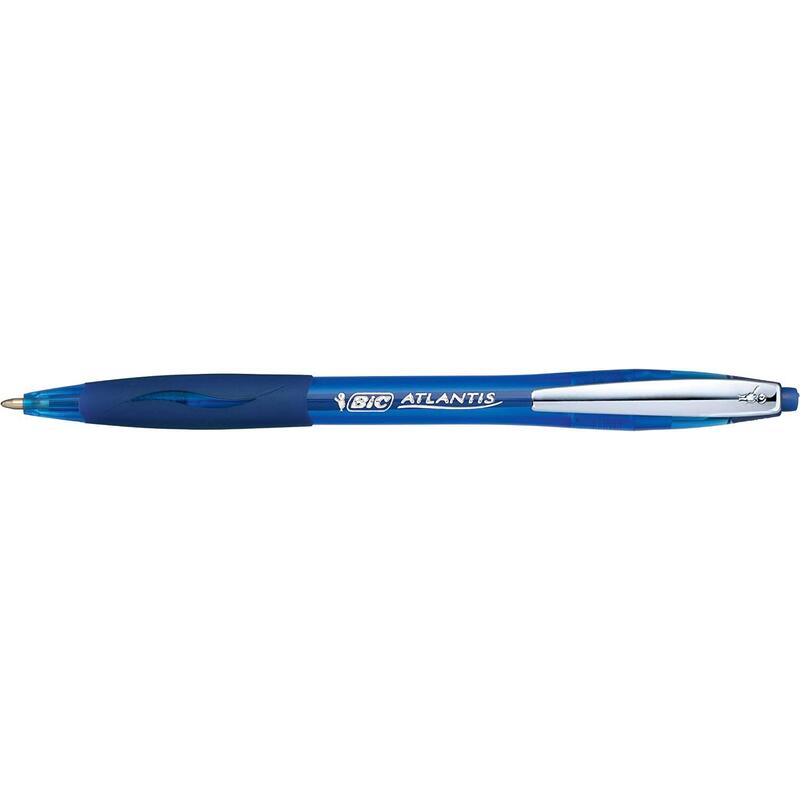 pack-de-12-unidades-bic-atlantis-soft-boligrafo-retractil-con-clip-metalico-punta-de-1mm-cuerpo-transparente-con-grip-color-azul