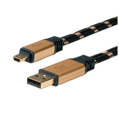 cable-roline-gold-usb20-a-5pin-mini-mm-18m