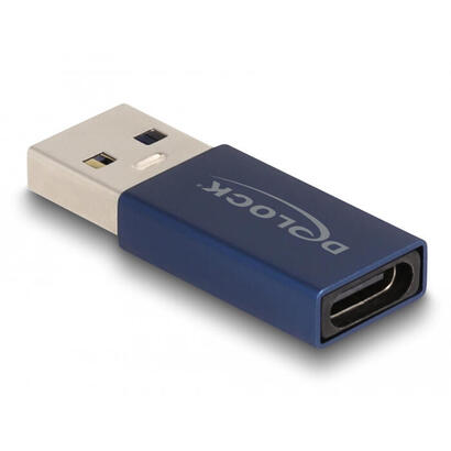 delock-60049-adaptador-usb-10-gbps-usb-tipo-a-macho-a-usb-type-c-activa-hembra-azul