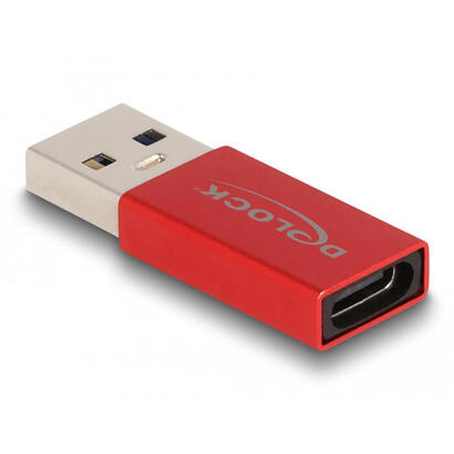 delock-60044-adaptador-usb-10-gbps-usb-tipo-a-macho-a-usb-type-c-activa-hembra-rojo