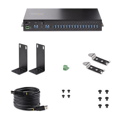 startechcom-hub-ladron-usb-30-5gb-de-16-puertos-industrial-metal-montaje-en-racksuperficiedin-carga-compartida-usb-120w-esd-bloq