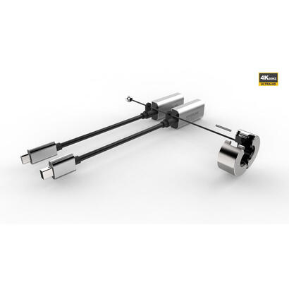 vivolink-proadring8s-adaptador-de-cable-de-video-mini-displayport-usb-c-hdmi-negro-gris