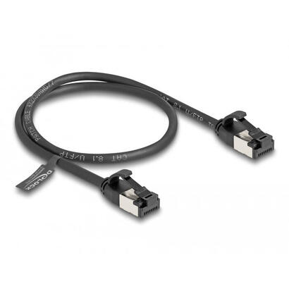delock-rj45-cable-macho-a-macho-cat81-flexibel-05-m-negro