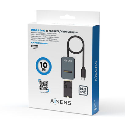 aisens-usb-c-dock-m2-ngff-asuc-m2d012-gr-satanvme-a-usb31-gen2-gris