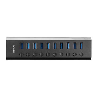 lindy-10-port-usb-30-hub-with-onoff-switches-usb-32-gen-1-31-gen-1-type-b-5000-mbits-negro