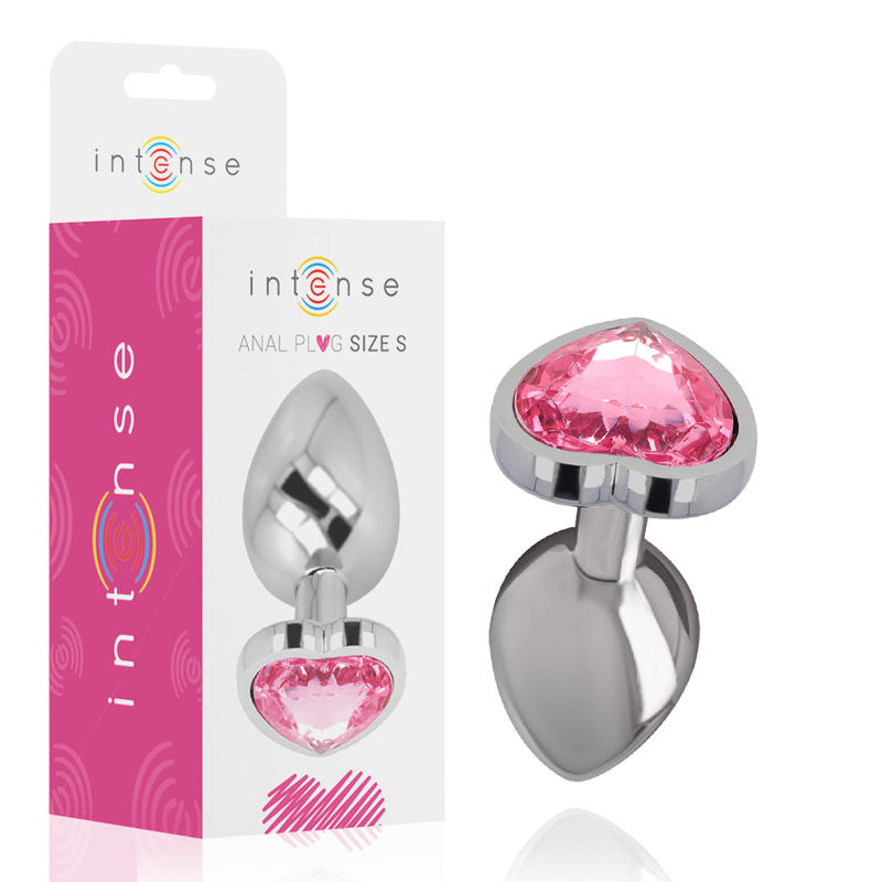 intense-plug-anal-metal-aluminio-corazon-rosa-talla-s