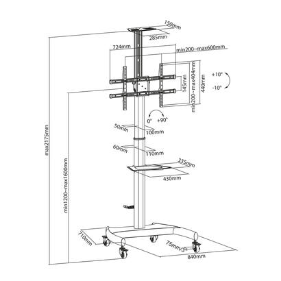 aisens-soporte-de-suelo-para-tvmonitor-de-37-a-70-max-50kg-ajustable-en-altura-movimiento-horizontal-y-vertical