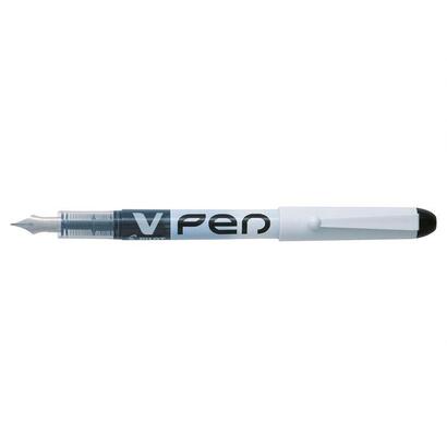 pack-de-12-unidades-pilot-pluma-estilografica-v-pen-desechable-tinta-liquida-borrable-punta-de-acero-trazo-de-05mm-color-negro