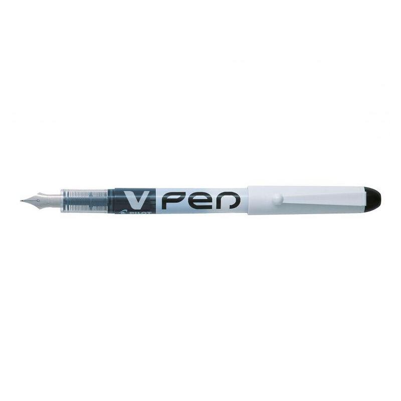 pack-de-12-unidades-pilot-pluma-estilografica-v-pen-desechable-tinta-liquida-borrable-punta-de-acero-trazo-de-05mm-color-negro