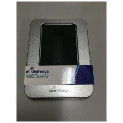 mediarange-box901-caja-de-almacenaje-plata-rectangular-aluminio-de-plastico