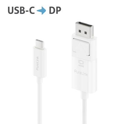 purelink-cable-usb-c-a-displayport-4k60-iserie-blanco-100m