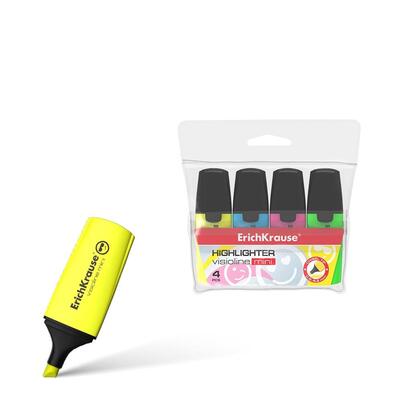 erichkrause-visioline-mini-pack-de-4-marcadores-miniformato-con-divertidos-emoticonos-colores-amarillo-verde-azul-rosa-fluoresce