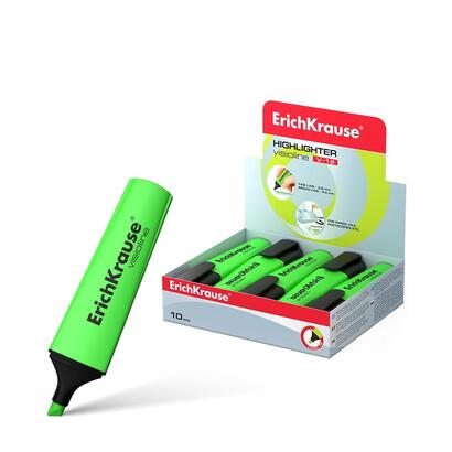 pack-de-10-unidades-erichkrause-visioline-v-12-marcador-de-texto-con-punta-biselada-tinta-fluorescente-a-base-de-agua-color-verd