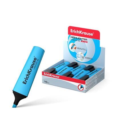 pack-de-10-unidades-erichkrause-visioline-v-12-marcador-de-texto-con-punta-biselada-tinta-fluorescente-a-base-de-agua-color-azul