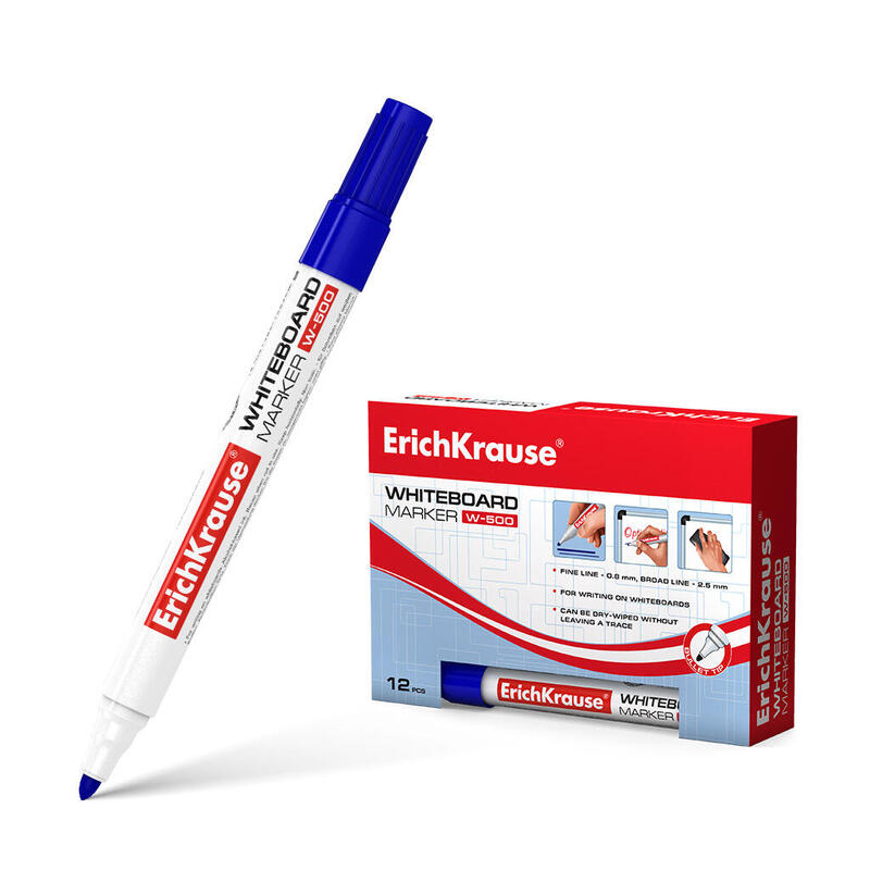 pack-de-12-unidades-erichkrause-marcador-pizarra-w-500-punta-resistente-al-dano-ancho-de-escritura-de-08-a-25mm-tinta-a-base-de-