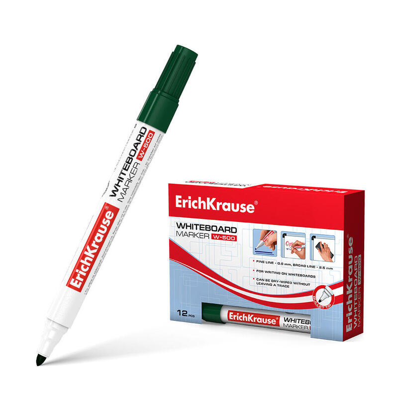 pack-de-12-unidades-erichkrause-marcador-pizarra-w-500-punta-en-forma-de-bala-resistente-al-dano-ancho-de-escritura-de-08-a-25mm