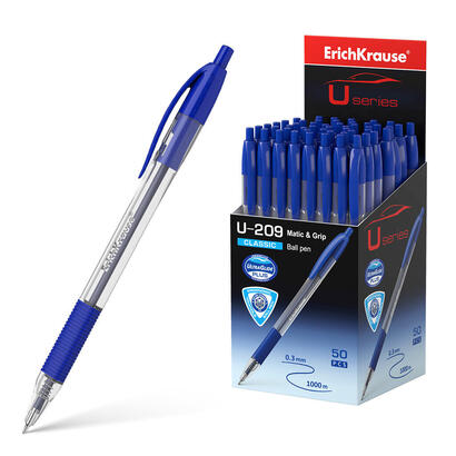 pack-de-50-unidades-erichkrause-boligrafo-automatico-u-209-classic-maticgrip-ultra-glide-technology-tinta-color-azul