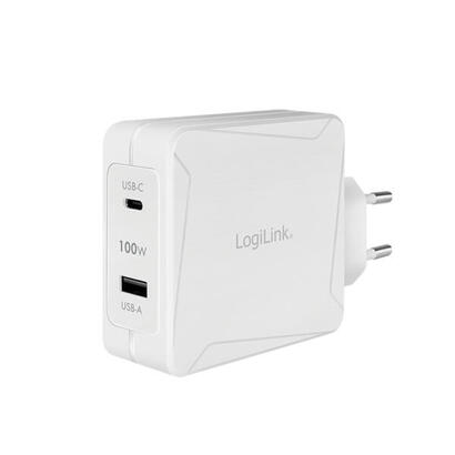 cargador-logilink-2-port-usb-a-usb-c-100-w-blanco