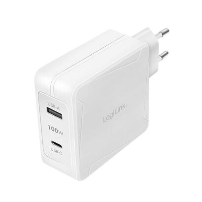 cargador-logilink-2-port-usb-a-usb-c-100-w-blanco