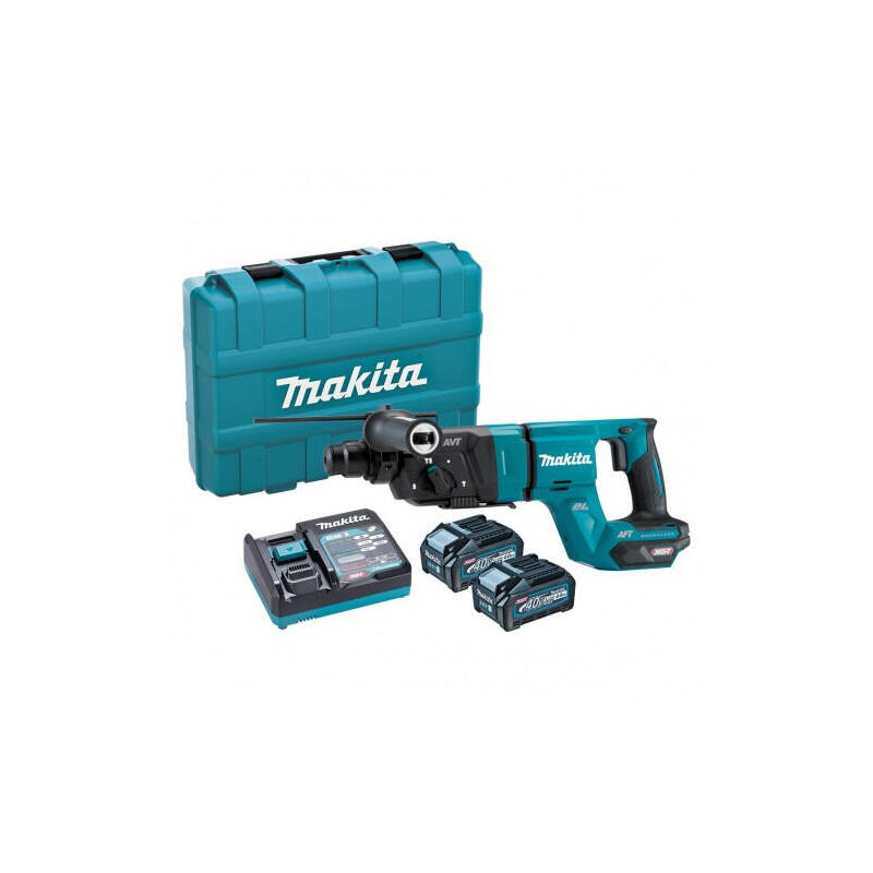 martillo-combinado-inalambrico-makita-hr007gm201-xgt-40-voltios-martillo-perforador-azulnegro-2x-bateria-de-iones-de-litio-de-40