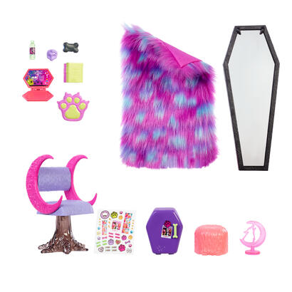 dormitorio-de-mattel-monster-high-clawdeen-wolf-telon-de-fondo