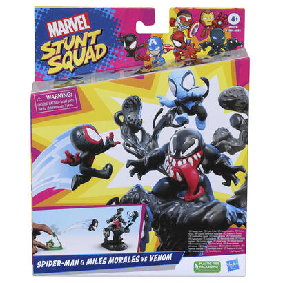 set-de-juego-hasbro-marvel-stunt-squad-villain-knockdown-spider-man-y-miles-morales-vs-venom