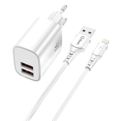 kit-cargador-qcharx-apolo-24a-cable-usb-a-lighting-blanco