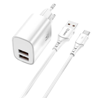 kit-cargador-qcharx-apolo-24a-cable-usb-a-tipo-c-blanco