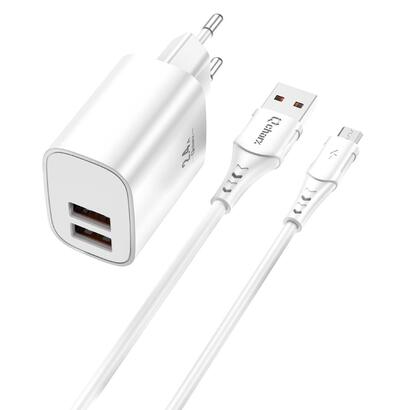 kit-cargador-qcharx-apolo-24a-cable-usb-a-micro-usb-blanco