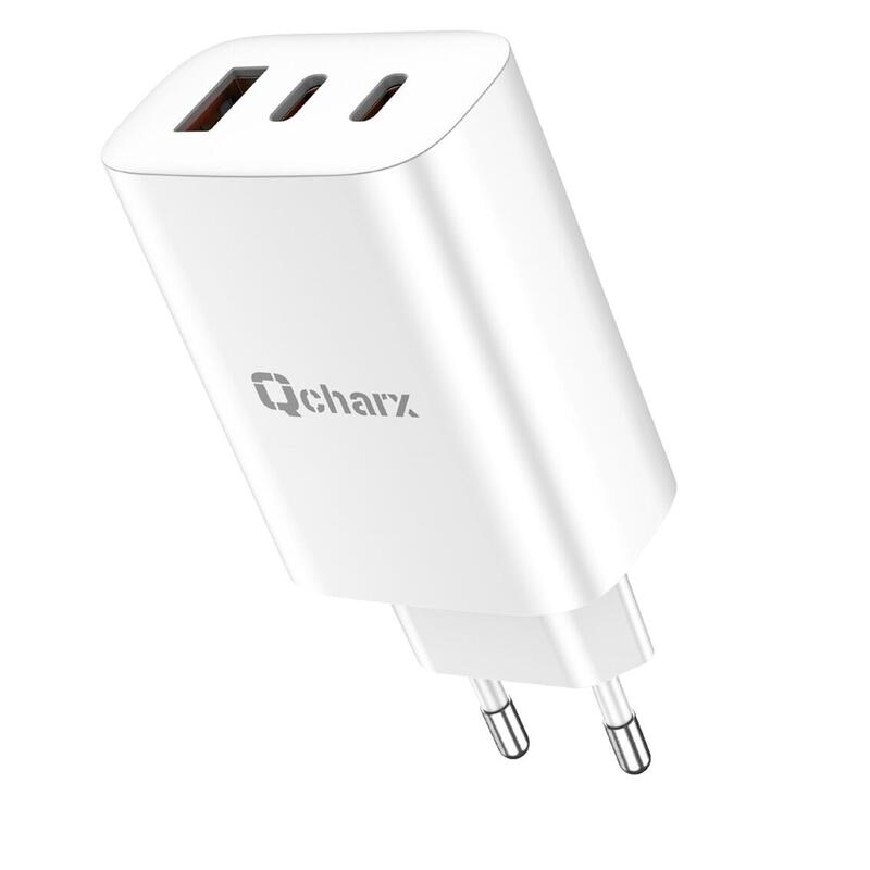 cargador-qcharx-ares-3a-65w-2-puerto-tipo-c-usb-blanco