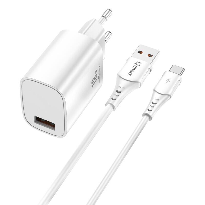kit-cargador-qcharx-artemisia-3a-18w-cable-usb-a-tipo-c-blanco