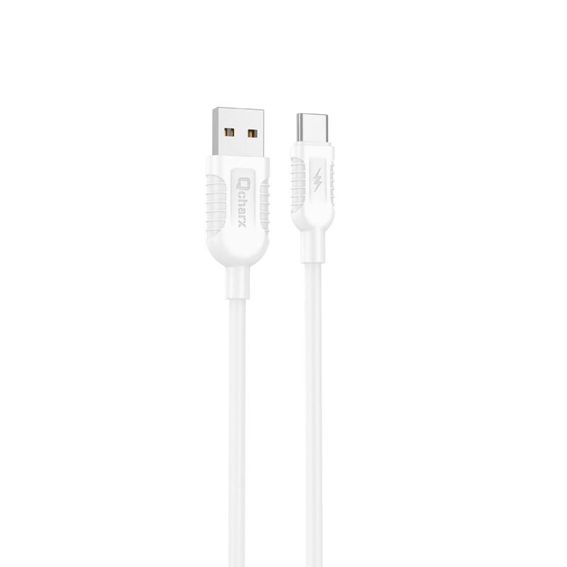 cable-qcharx-athens-usb-a-tipo-c-3a-1-m-pvc-blanco