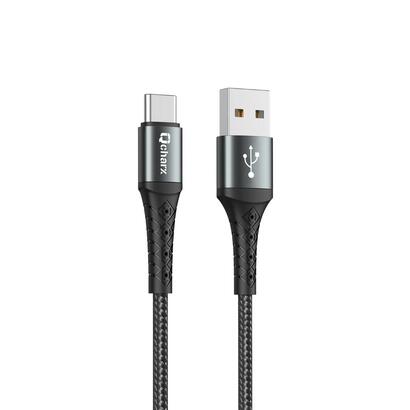cable-qcharx-lyon-usb-a-tipo-c-3a-1-m-aleacion-de-aluminio-negro-cordon-metalico