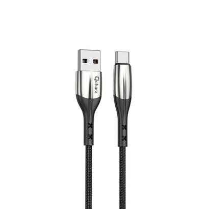 cable-qcharx-toronto-usb-a-tipo-c-3a-1-m-zinc-negro-cordon-suave