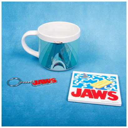 fizz-creations-jaws-mug-coaster-keyring-set-tazon-azul-universal-1-piezas