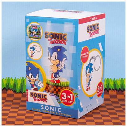 fizz-creations-sonic-glass-coaster-keyring-set-transparente-1-piezas