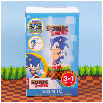 fizz-creations-sonic-glass-coaster-keyring-set-transparente-1-piezas
