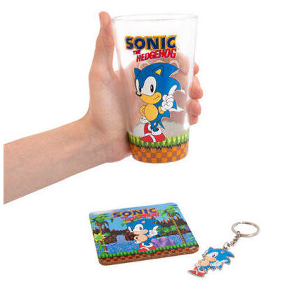 fizz-creations-sonic-glass-coaster-keyring-set-transparente-1-piezas