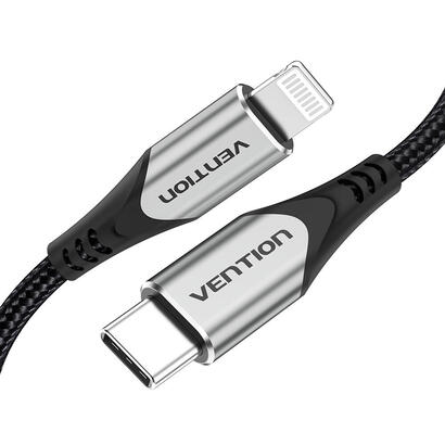 cable-usb-20-tipo-c-lightning-vention-tachf-usb-tipo-c-macho-lightning-macho-1m-gris