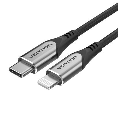 cable-usb-20-tipo-c-lightning-vention-tachf-usb-tipo-c-macho-lightning-macho-1m-gris