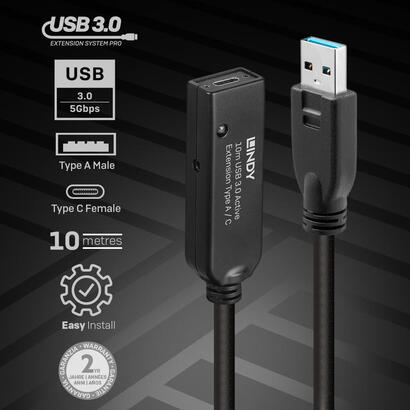 lindy-43376-cable-usb-10-m-usb-32-gen-1-31-gen-1-usb-a-usb-c-negro