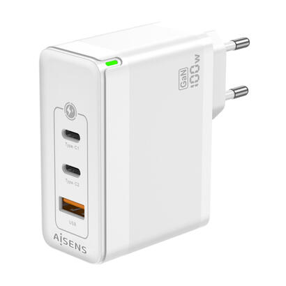 aisens-cargador-gan-100w-2xusb-c-pd30-qc40-qc50-1xusb-a-qc30-blanco